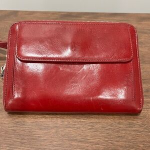 HOBO Int'l Cherry Red Leather Crossbody Convertible Wallet